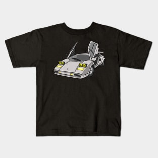 White  Lamborghini Kids T-Shirt